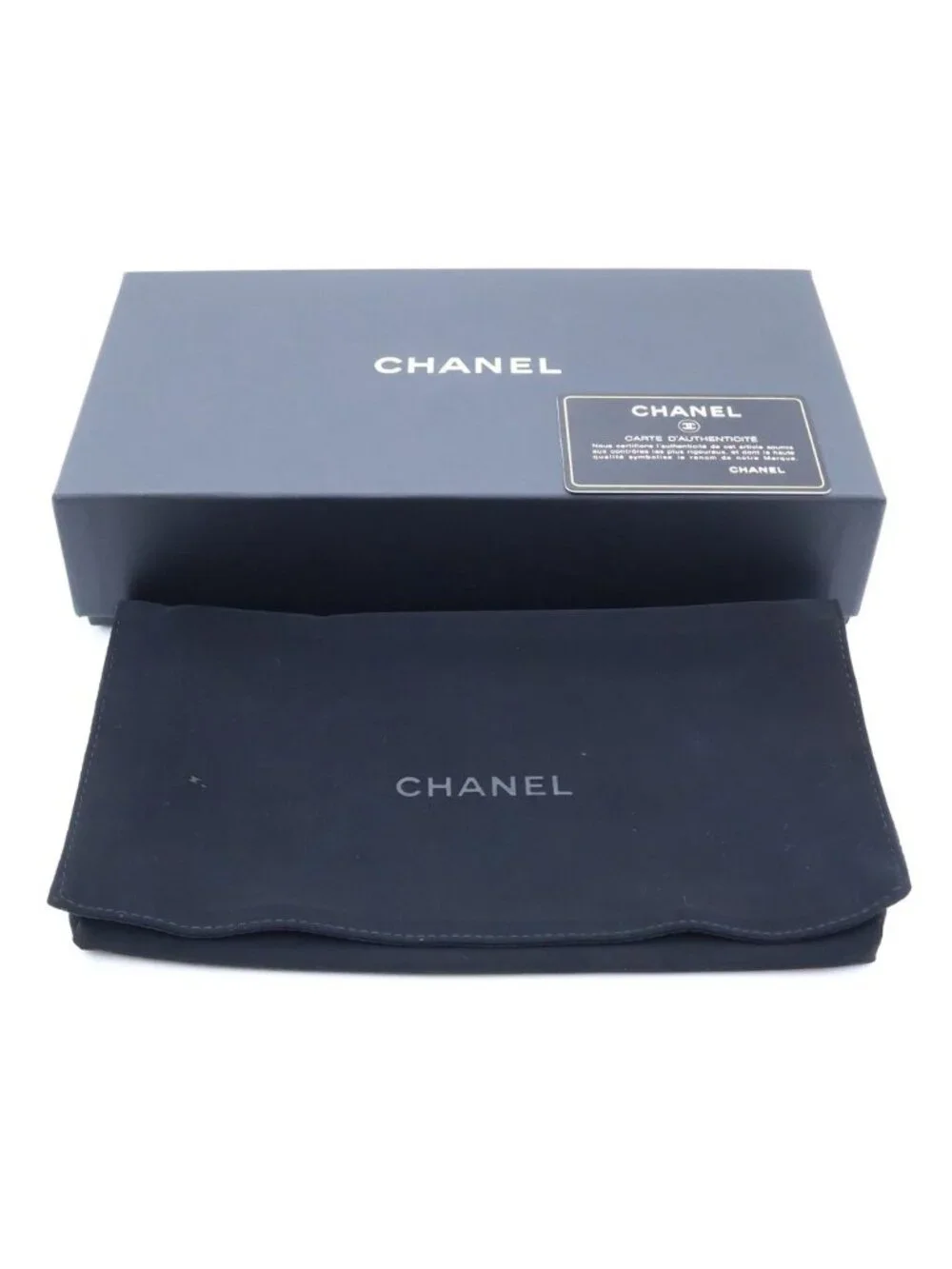 Chanel Boy Wallet Card Case Black Caviar Leather Gold